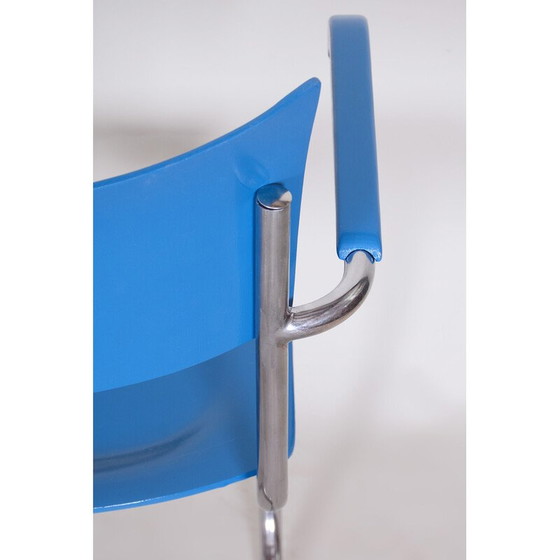 Image 1 of Fauteuil Bauhaus vintage en hêtre et acier chromé par Mart Stam, Allemagne 1930