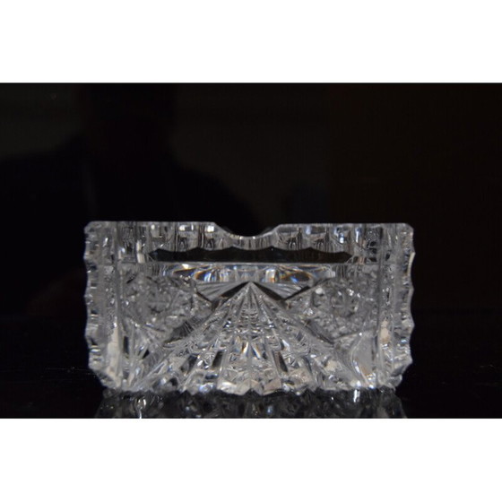 Paire de cendriers vintage en verre de cristal taillé, Tchécoslovaquie années 1960 – Objets déco (photo 9 of 13)