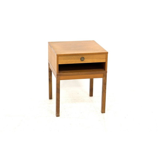 Table de nuit vintage en noyer, Suède 1960