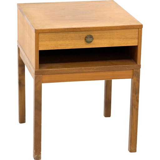 Table de nuit vintage en noyer, Suède 1960