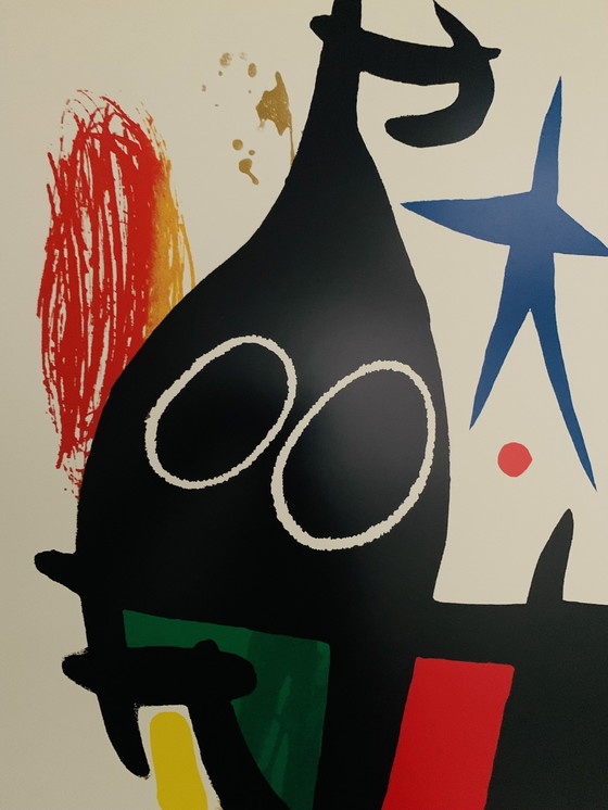 Image 1 of Joan Miro, "Le Serrasin À L'Étoile". Lithographie offset en couleur. 1999. Successió Miró By Siae. Signée dans la plaque.