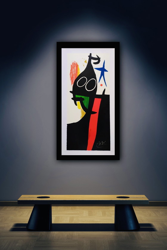 Image 1 of Joan Miro, "Le Serrasin À L'Étoile". Lithographie offset en couleur. 1999. Successió Miró By Siae. Signée dans la plaque.