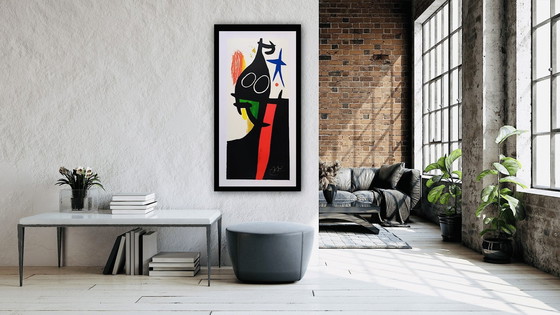 Image 1 of Joan Miro, "Le Serrasin À L'Étoile". Lithographie offset en couleur. 1999. Successió Miró By Siae. Signée dans la plaque.