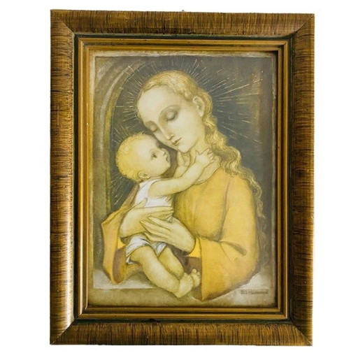 Peinture Hummel Marie avec Jésus 1950s