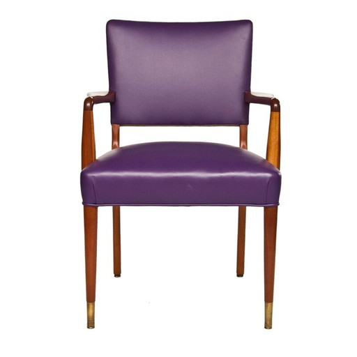 Chaise de bureau vintage en palissandre et cuir, 1960