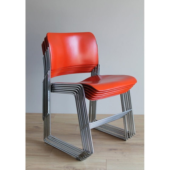 Image 1 of Ensemble de 6 chaises 40/4 vintage par David Rowland, 1970