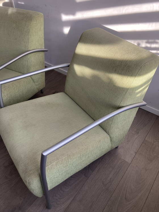 Image 1 of 2X Fauteuils Montel Sue vert gazon