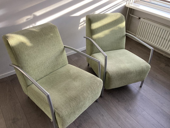 Image 1 of 2X Fauteuils Montel Sue vert gazon