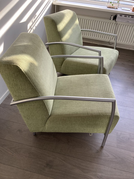 Image 1 of 2X Fauteuils Montel Sue vert gazon