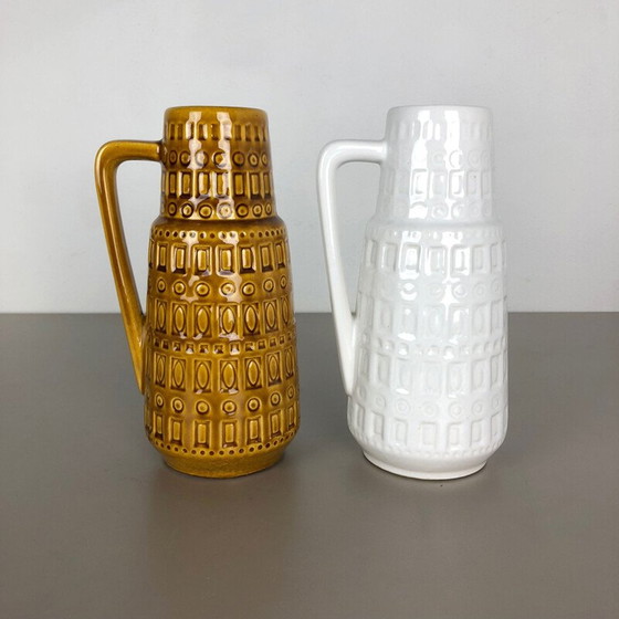 Image 1 of Paire de vases vintage en céramique émaillée pour Scheurich, Allemagne 1970