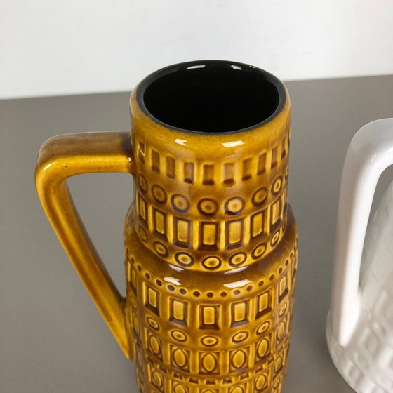 Image 1 of Paire de vases vintage en céramique émaillée pour Scheurich, Allemagne 1970