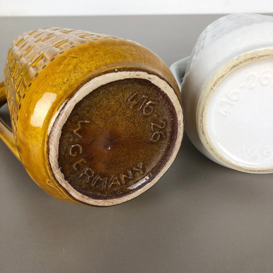 Image 1 of Paire de vases vintage en céramique émaillée pour Scheurich, Allemagne 1970