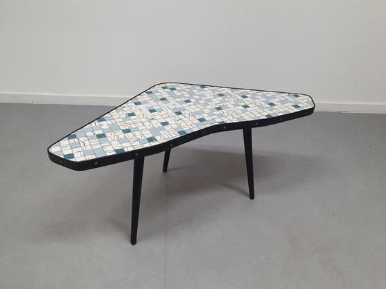 Image 1 of Table basse en mosaïque. Table d'appoint vintage.
