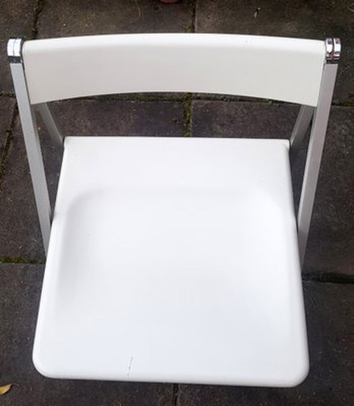 Chaise pliante blanche de F. Hero & K. Odermatt pour Interlübke, 1970S