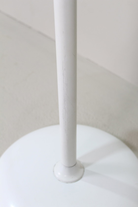 Image 1 of Table d'appoint ronde vintage - blanc, verre 1970