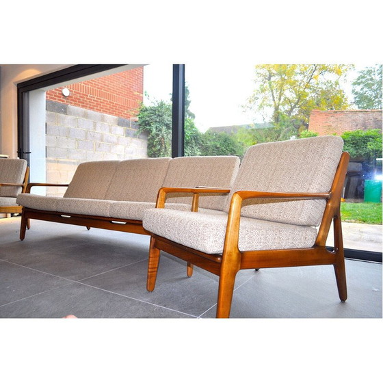 Image 1 of Salon vintage Arnne Vodder 1950 teck massif 3 pièces