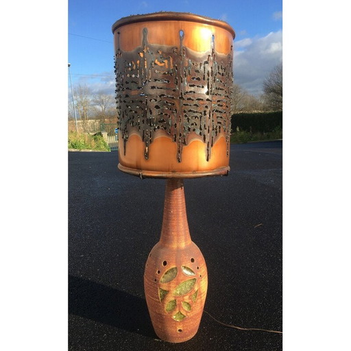 Lampe vintage avec abat-jour en métal, 1960