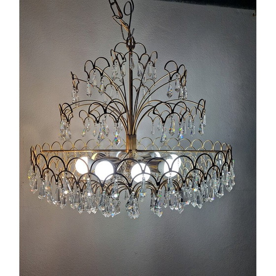 Image 1 of Lustre en cristal italien vintage, 1960