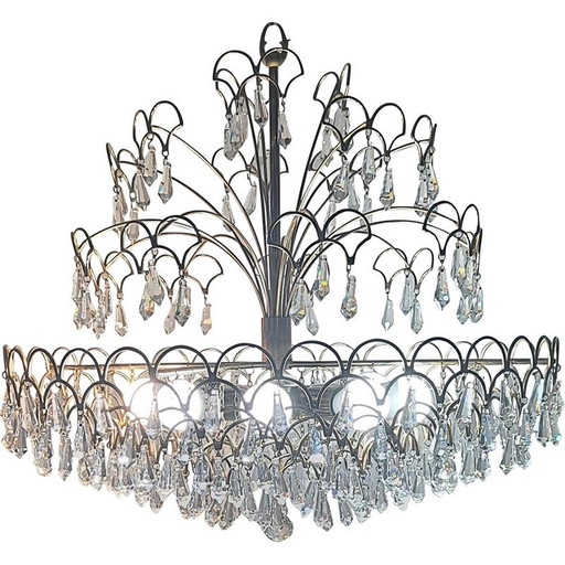 Lustre en cristal italien vintage, 1960