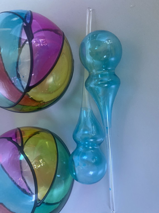 Image 1 of 2 Flacons De Verre D’Art Italien 