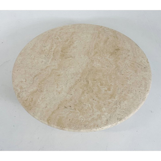 Image 1 of Table basse ronde vintage en travertin, Italie