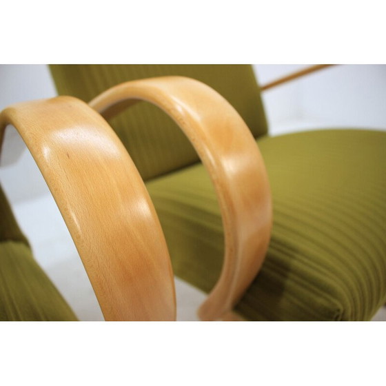 Image 1 of Paire de fauteuils verts en bois de chêne