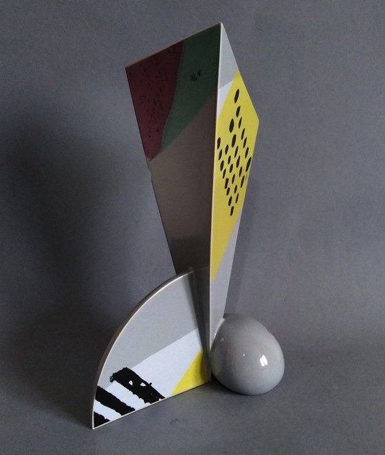 Image 1 of Vase postmoderne/pop art de Heide Warlamis, numéroté en série, 1980S