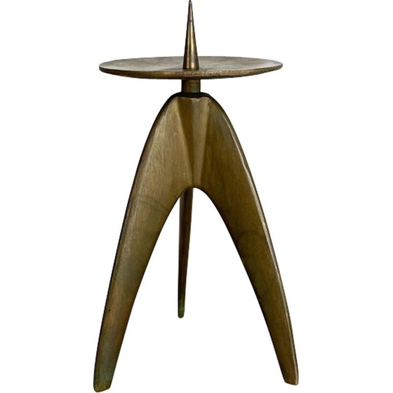 Image 1 of Bougeoir tripode vintage en laiton, Allemagne 1970