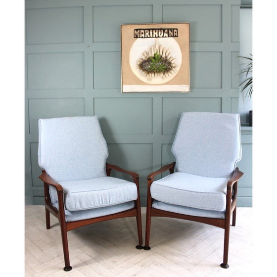 Image 1 of Paire de fauteuils en teck danois du milieu du siècle par Fred Lowen