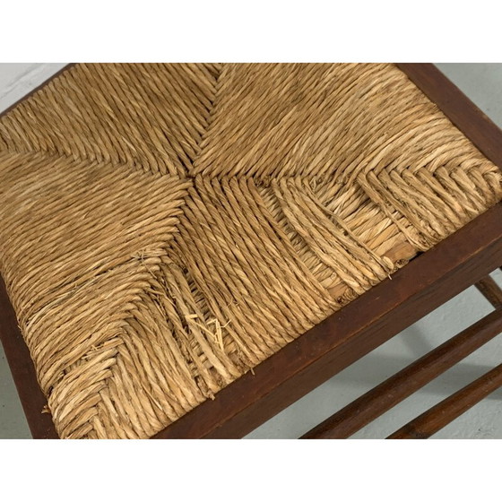 Image 1 of Tabouret en paille vintage 1950
