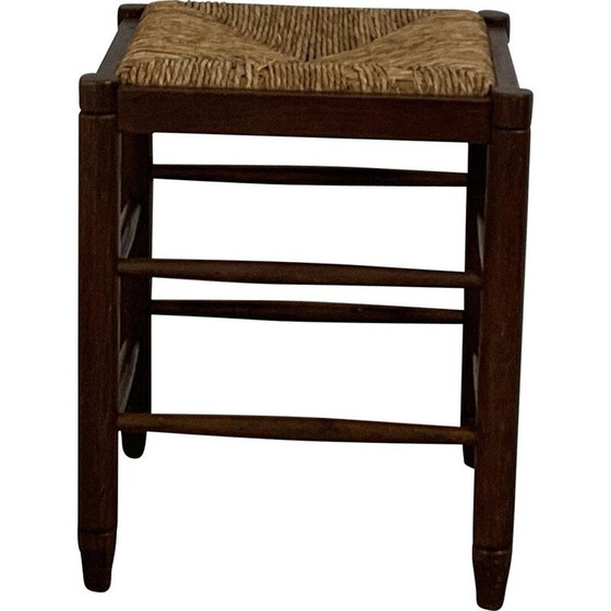 Image 1 of Tabouret en paille vintage 1950