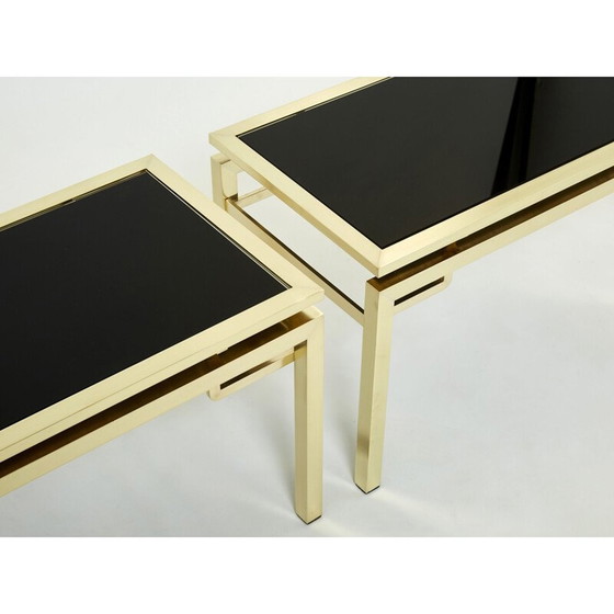 Image 1 of Paire de tables d'appoint en laiton vintage par Guy Lefevre pour Maison Jansen, 1970