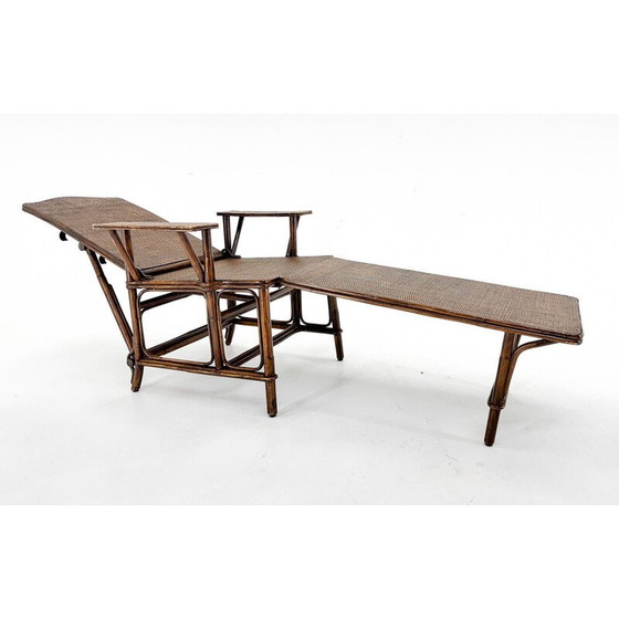 Image 1 of Chaise Vintage Art Déco en bambou et osier, France