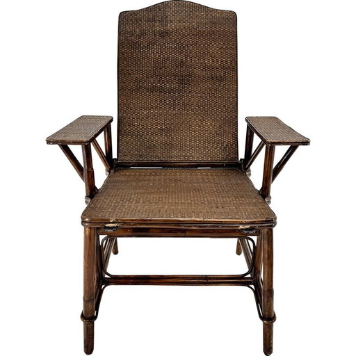 Chaise Vintage Art Déco en bambou et osier, France