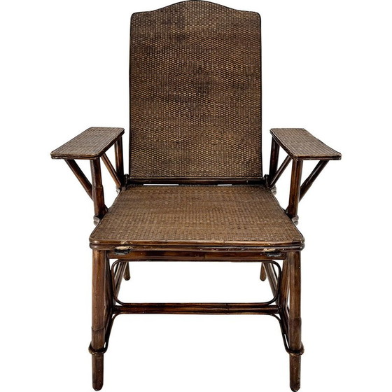 Image 1 of Chaise Vintage Art Déco en bambou et osier, France