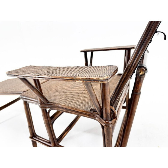 Image 1 of Chaise Vintage Art Déco en bambou et osier, France