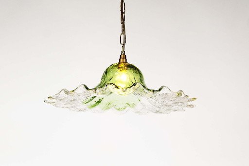 Lampe pendante italienne en verre