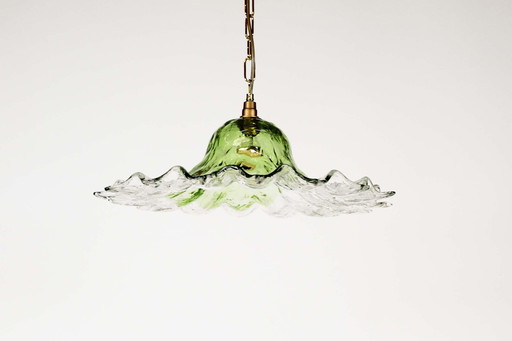 Lampe pendante italienne en verre