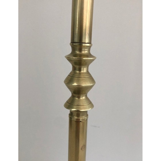 Image 1 of Cendrier vintage en bronze et laiton avec décoration de lys, 1940
