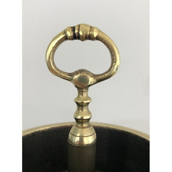 Image 1 of Cendrier vintage en bronze et laiton avec décoration de lys, 1940