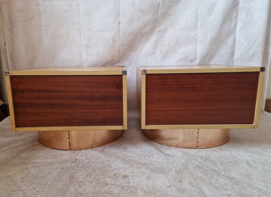 Image 1 of Paire De Chevets Seventies Cibiques Style Willy Rizzo