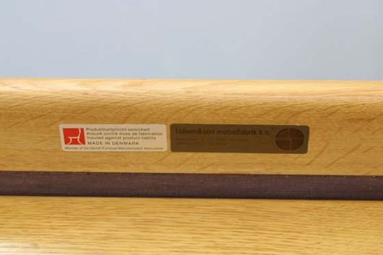 Image 1 of 1970 L. Olsen & Søn Paire de fauteuils en chêne et cuir, Danemark