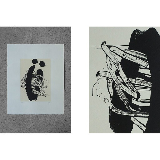 Peinture vintage Lovers en lithographie