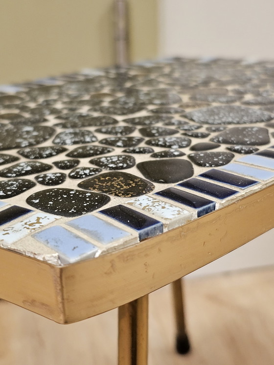 Image 1 of Table d'appoint vintage en mosaïque Table à plantes