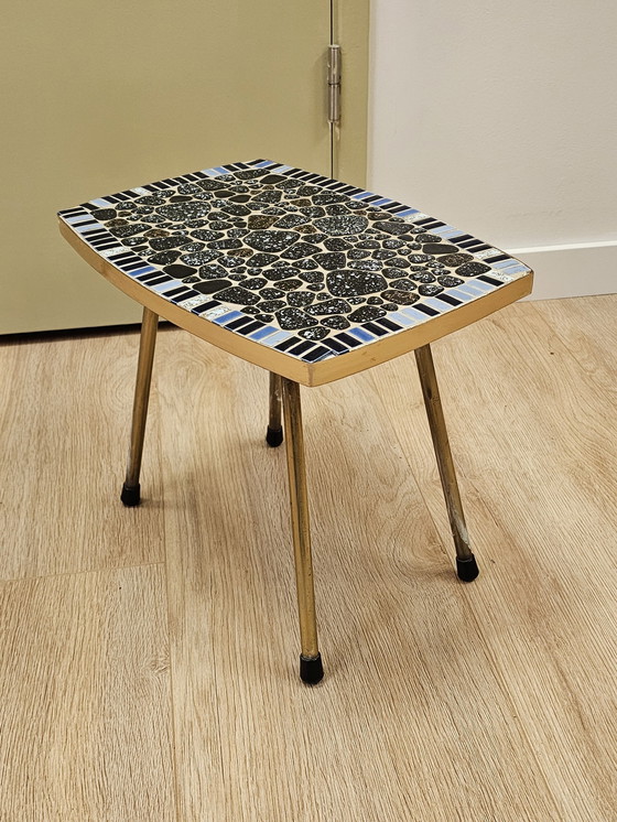 Image 1 of Table d'appoint vintage en mosaïque Table à plantes