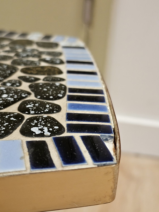 Image 1 of Table d'appoint vintage en mosaïque Table à plantes