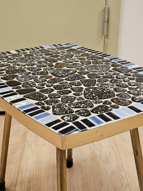 Image 1 of Table d'appoint vintage en mosaïque Table à plantes