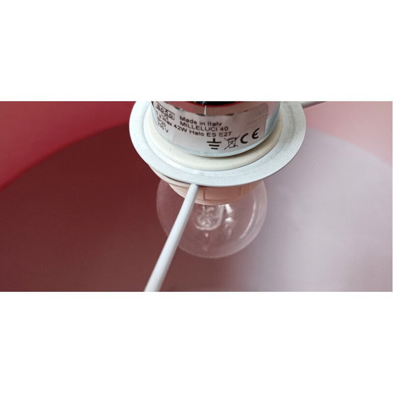 Image 1 of Lampe suspendue vintage en coton rouge par Modo pour Milleluci 40