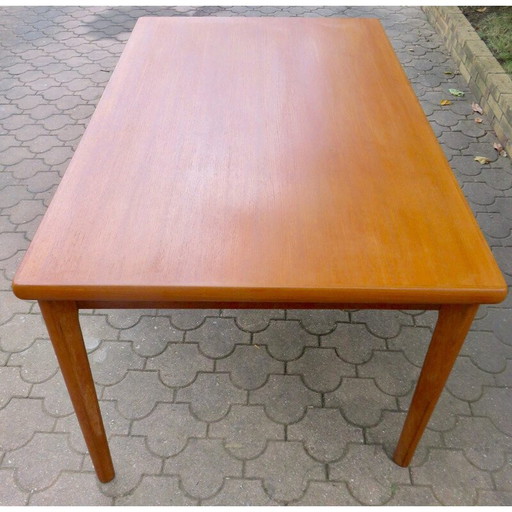 Table à rallonge vintage en teck par Henning Kjaernulf, Danemark 1960