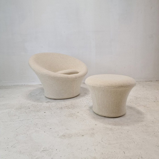Image 1 of Fauteuil vintage avec ottoman en tissu par Pierre Paulin pour Artifort, 1960